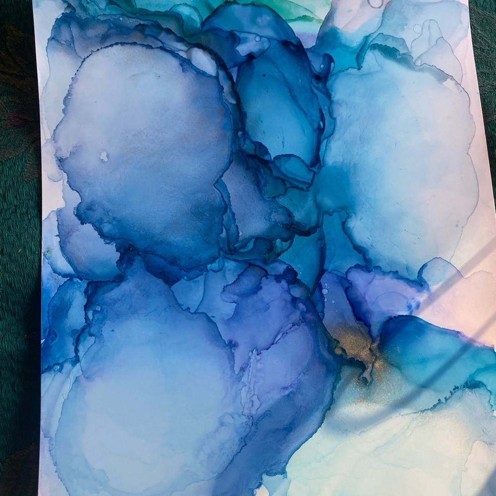 Original Alcohol Ink "Sky" 8 x11 inches